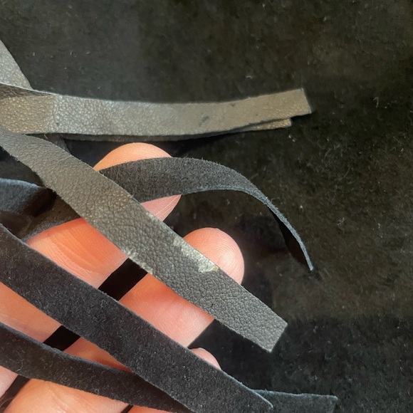 Running Wild Leather Fringe Vintage Wrap Skirt Size OS - Picture 13 of 16